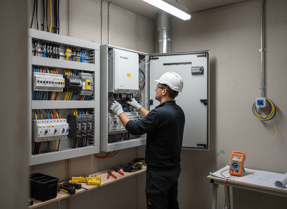 électricien photovoltaïque utilisant BatiQo