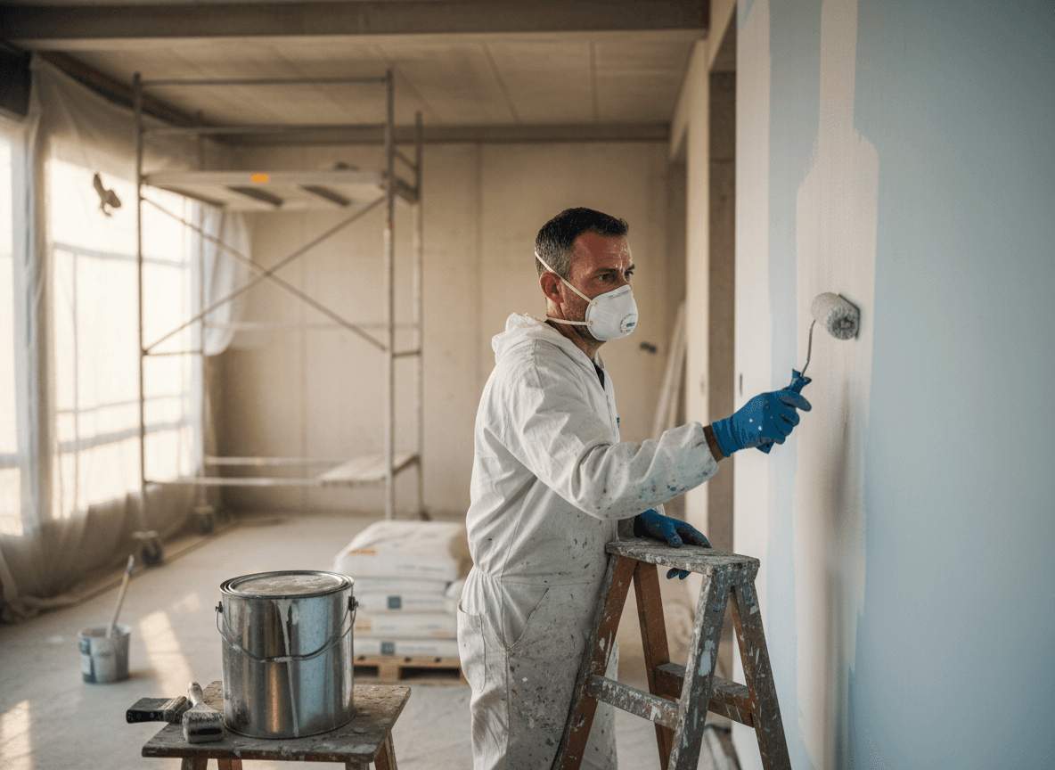 peintre en bâtiment utilisant BatiQo