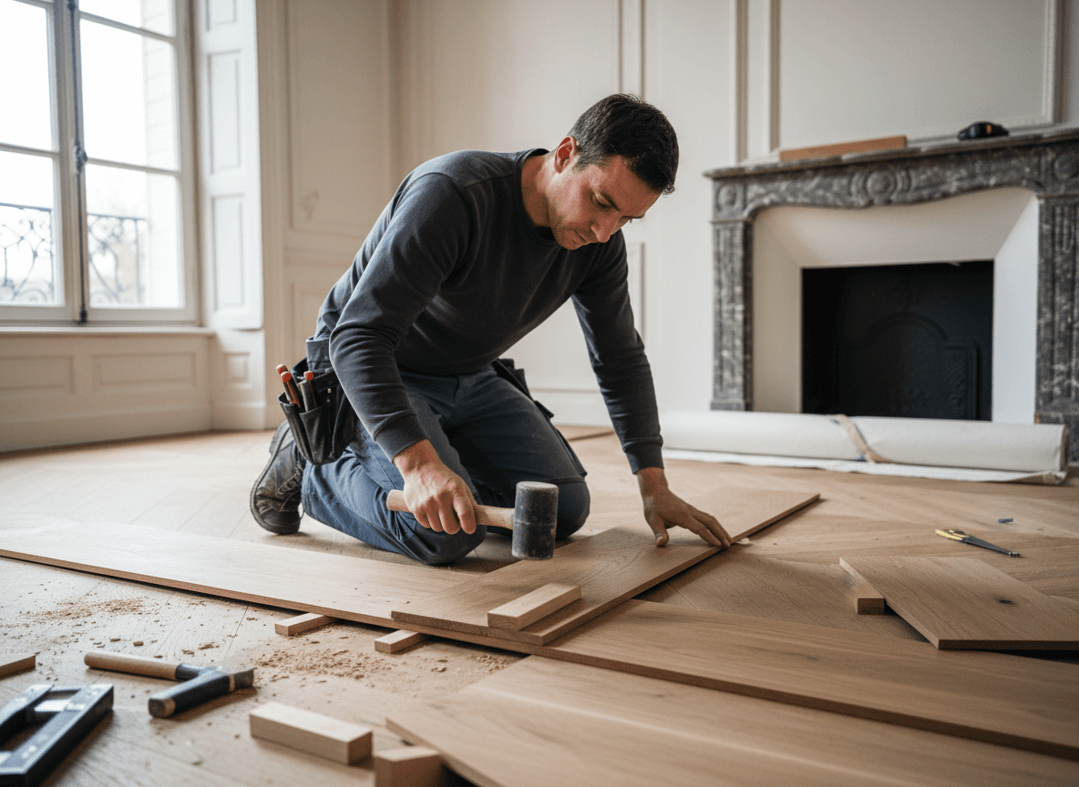 poseur de parquet utilisant BatiQo