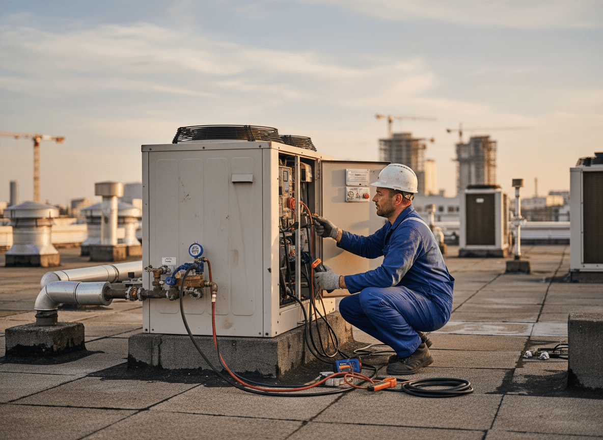 technicien CVC utilisant BatiQo
